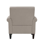 Transitional Upholstered Arm Chair – Taupe-Grey / Caribbean Blue / Charcoal Grey, Nail Head Trim, Single