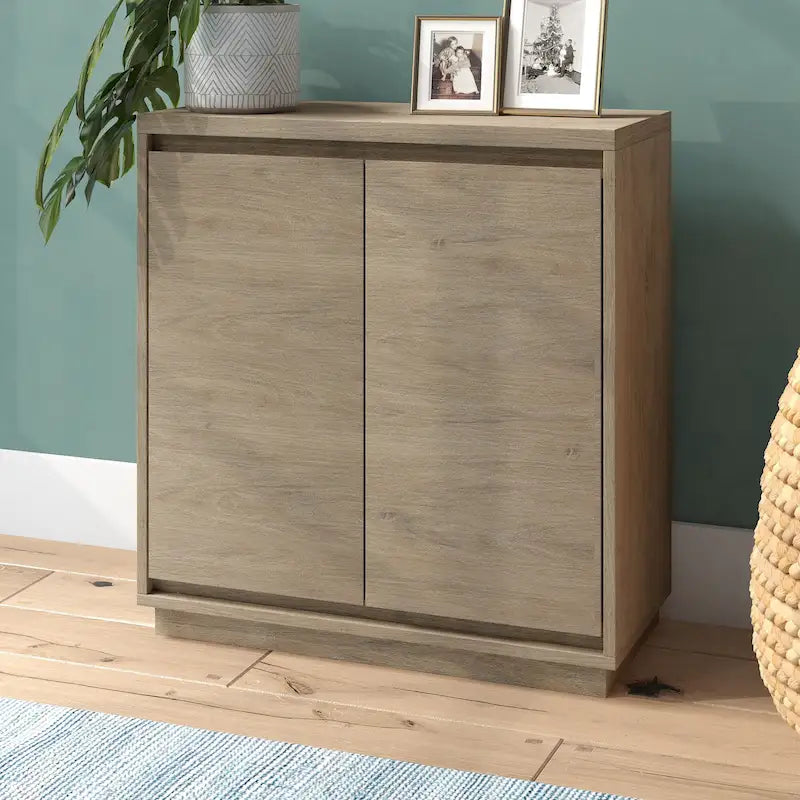 30" Rectangular Accent Cabinet with 2 Doors – Antiqued Gray Oak / Black Grain / White / Alder White, Single-Person Assembly