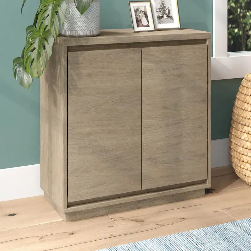 30" Rectangular Accent Cabinet with 2 Doors – Antiqued Gray Oak / Black Grain / White / Alder White, Single-Person Assembly