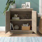 30" Rectangular Accent Cabinet with 2 Doors – Antiqued Gray Oak / Black Grain / White / Alder White, Single-Person Assembly
