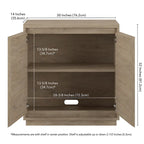 30" Rectangular Accent Cabinet with 2 Doors – Antiqued Gray Oak / Black Grain / White / Alder White, Single-Person Assembly