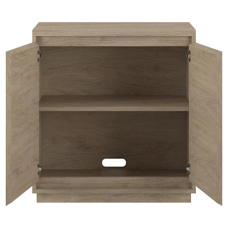 30" Rectangular Accent Cabinet with 2 Doors – Antiqued Gray Oak / Black Grain / White / Alder White, Single-Person Assembly