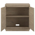 30" Rectangular Accent Cabinet with 2 Doors – Antiqued Gray Oak / Black Grain / White / Alder White, Single-Person Assembly