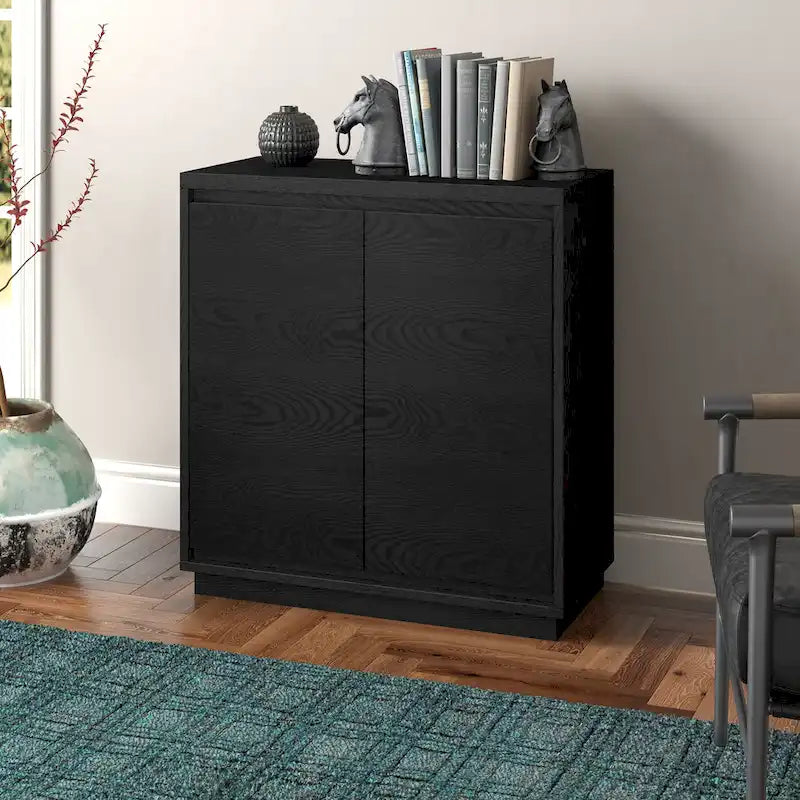 30" Rectangular Accent Cabinet with 2 Doors – Antiqued Gray Oak / Black Grain / White / Alder White, Single-Person Assembly