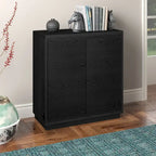 30" Rectangular Accent Cabinet with 2 Doors – Antiqued Gray Oak / Black Grain / White / Alder White, Single-Person Assembly