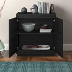30" Rectangular Accent Cabinet with 2 Doors – Antiqued Gray Oak / Black Grain / White / Alder White, Single-Person Assembly
