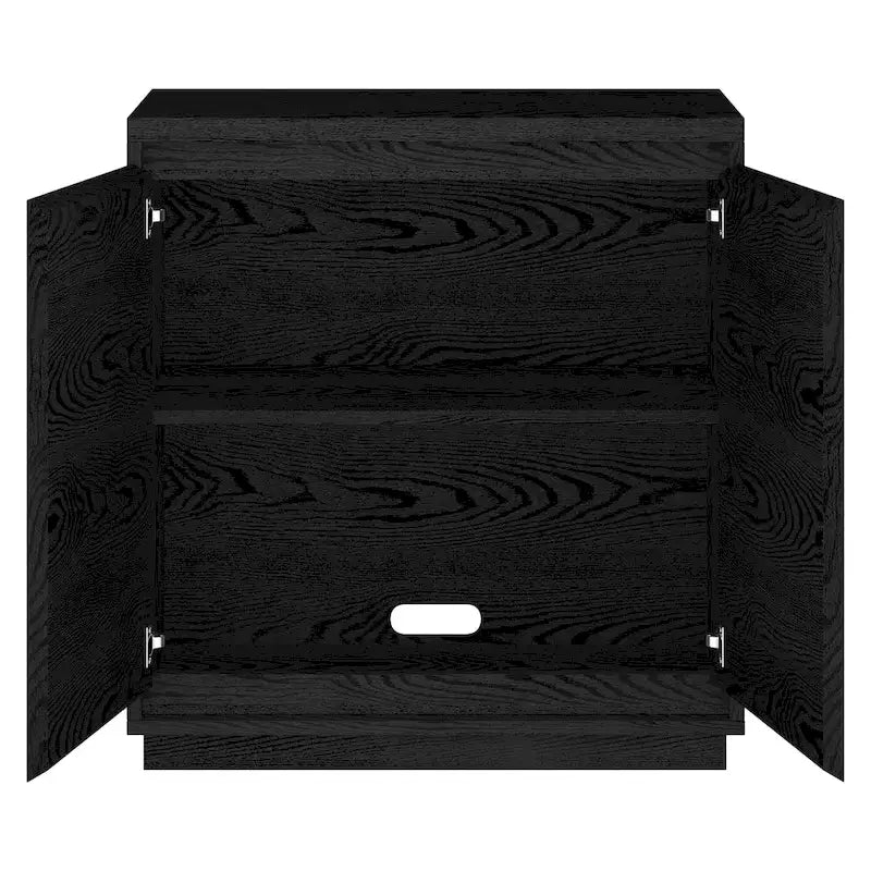 30" Rectangular Accent Cabinet with 2 Doors – Antiqued Gray Oak / Black Grain / White / Alder White, Single-Person Assembly