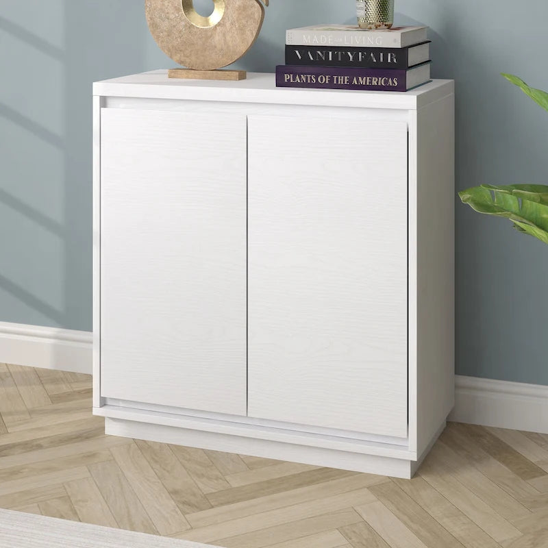 30" Rectangular Accent Cabinet with 2 Doors – Antiqued Gray Oak / Black Grain / White / Alder White, Single-Person Assembly