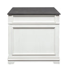 Jr. Executive Desk with 2 Locking File Drawers & Keyboard Tray – Charcoal & White, Pine & Oak Veneer, Single