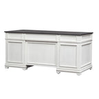 Jr. Executive Desk with 2 Locking File Drawers & Keyboard Tray – Charcoal & White, Pine & Oak Veneer, Single