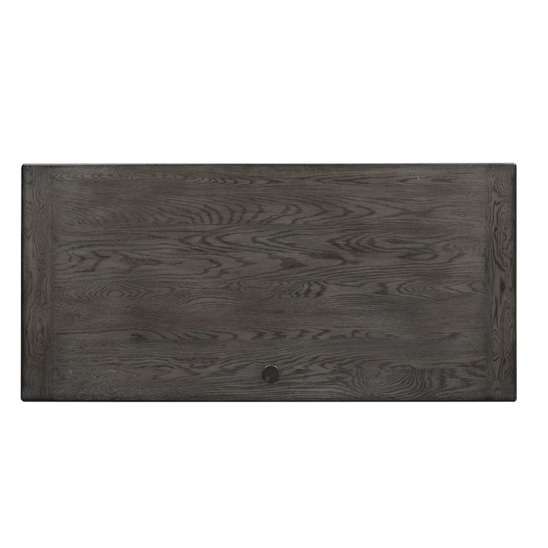 Jr. Executive Desk with 2 Locking File Drawers & Keyboard Tray – Charcoal & White, Pine & Oak Veneer, Single