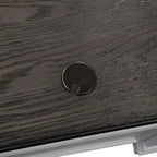 Jr. Executive Desk with 2 Locking File Drawers & Keyboard Tray – Charcoal & White, Pine & Oak Veneer, Single