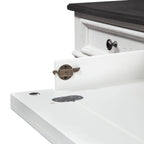 Jr. Executive Desk with 2 Locking File Drawers & Keyboard Tray – Charcoal & White, Pine & Oak Veneer, Single