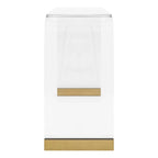 Acrylic Console Table with Gold Metal Legs – Clear & Gold, Contemporary Style, Single