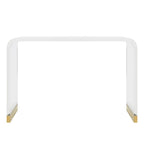 Acrylic Console Table with Gold Metal Legs – Clear & Gold, Contemporary Style, Single