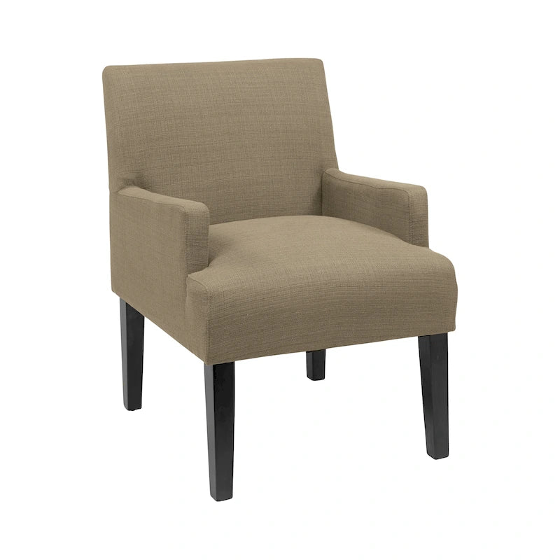 Woven Fabric Accent Chair – 12 Colors, Box Spring Seat, Espresso Wood Frame, Single