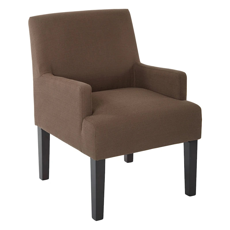 Woven Fabric Accent Chair – 12 Colors, Box Spring Seat, Espresso Wood Frame, Single