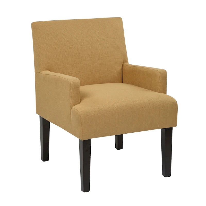 Woven Fabric Accent Chair – 12 Colors, Box Spring Seat, Espresso Wood Frame, Single