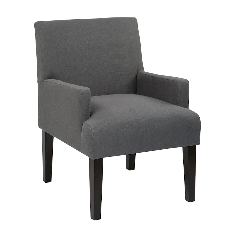Woven Fabric Accent Chair – 12 Colors, Box Spring Seat, Espresso Wood Frame, Single