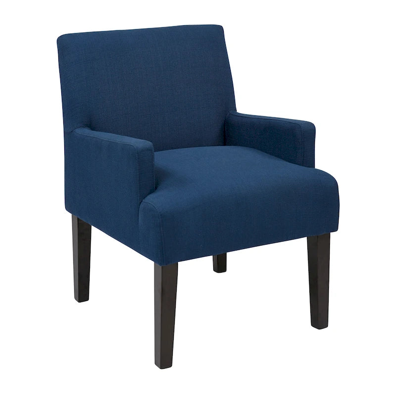 Woven Fabric Accent Chair – 12 Colors, Box Spring Seat, Espresso Wood Frame, Single