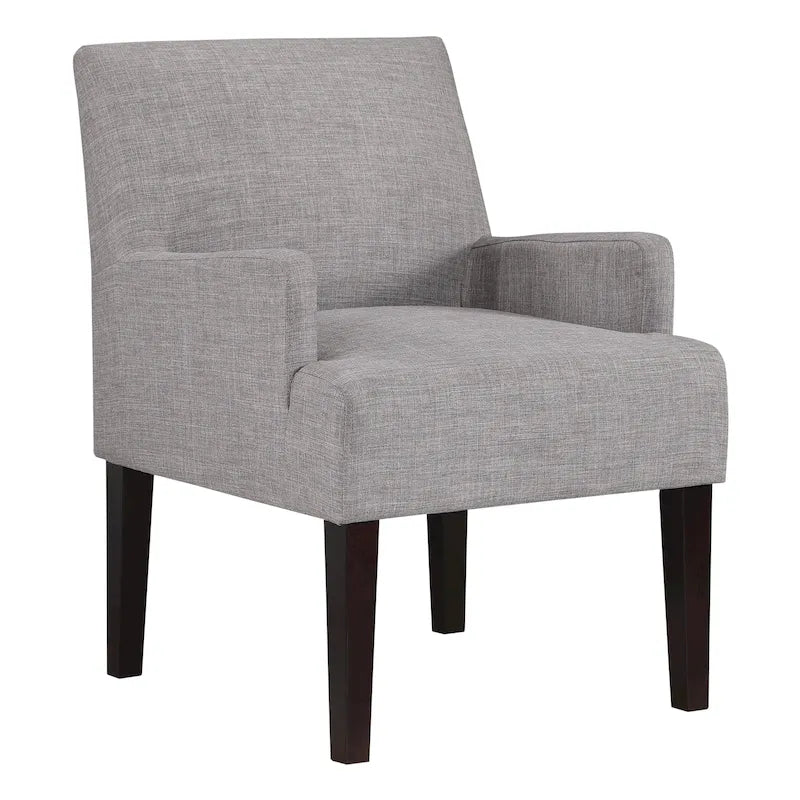 Woven Fabric Accent Chair – 12 Colors, Box Spring Seat, Espresso Wood Frame, Single