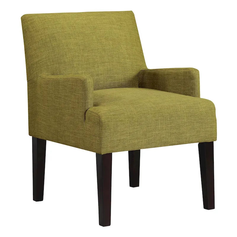 Woven Fabric Accent Chair – 12 Colors, Box Spring Seat, Espresso Wood Frame, Single