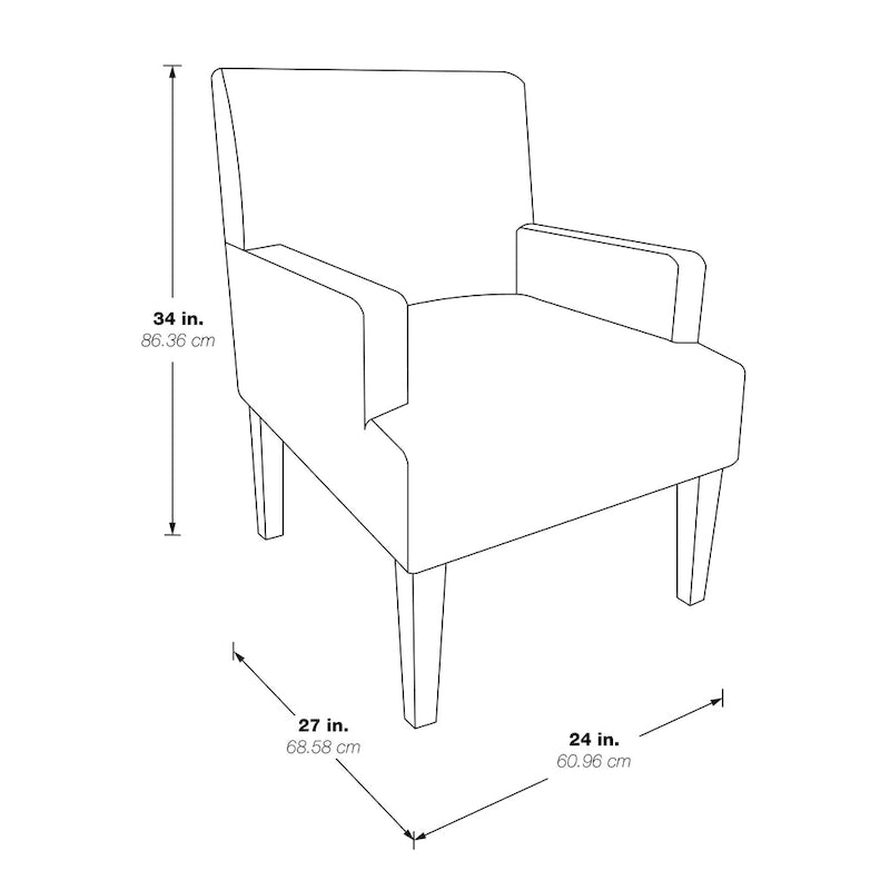 Woven Fabric Accent Chair – 12 Colors, Box Spring Seat, Espresso Wood Frame, Single