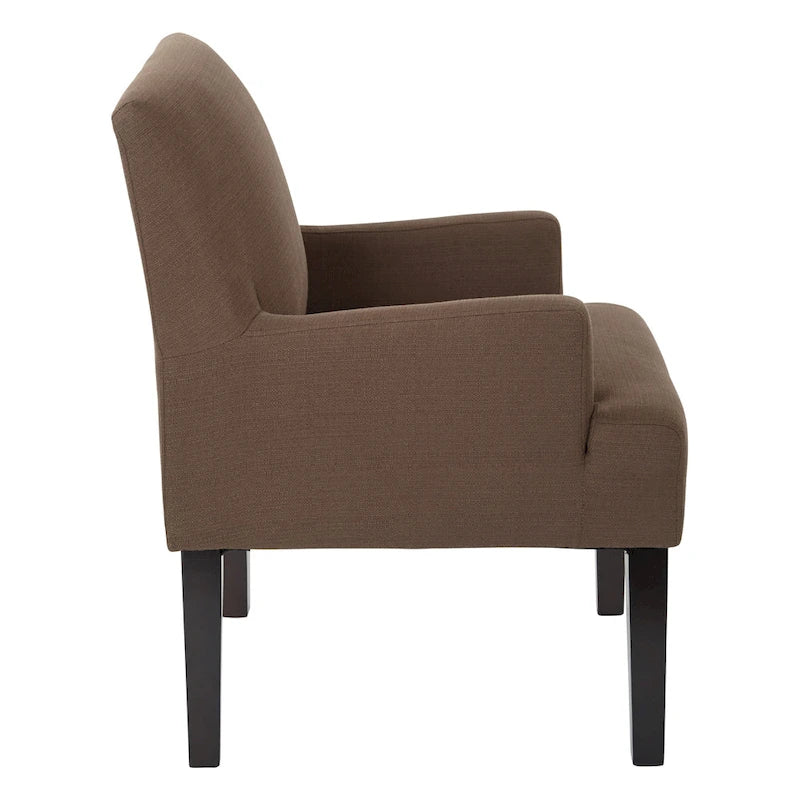 Woven Fabric Accent Chair – 12 Colors, Box Spring Seat, Espresso Wood Frame, Single