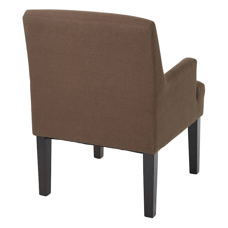 Woven Fabric Accent Chair – 12 Colors, Box Spring Seat, Espresso Wood Frame, Single