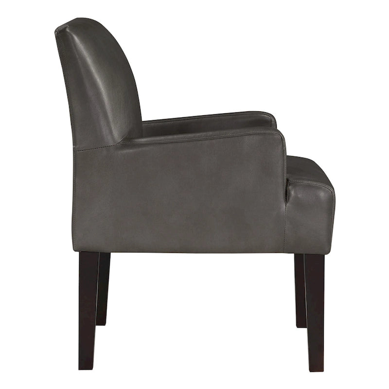 Woven Fabric Accent Chair – 12 Colors, Box Spring Seat, Espresso Wood Frame, Single