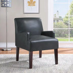 Woven Fabric Accent Chair – 12 Colors, Box Spring Seat, Espresso Wood Frame, Single