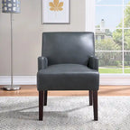 Woven Fabric Accent Chair – 12 Colors, Box Spring Seat, Espresso Wood Frame, Single