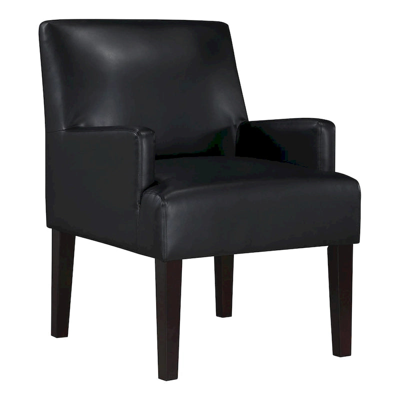 Woven Fabric Accent Chair – 12 Colors, Box Spring Seat, Espresso Wood Frame, Single