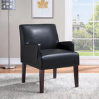 Woven Fabric Accent Chair – 12 Colors, Box Spring Seat, Espresso Wood Frame, Single