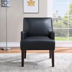 Woven Fabric Accent Chair – 12 Colors, Box Spring Seat, Espresso Wood Frame, Single
