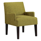 Woven Fabric Accent Chair – 12 Colors, Box Spring Seat, Espresso Wood Frame, Single