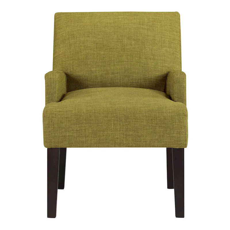 Woven Fabric Accent Chair – 12 Colors, Box Spring Seat, Espresso Wood Frame, Single