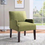 Woven Fabric Accent Chair – 12 Colors, Box Spring Seat, Espresso Wood Frame, Single