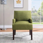 Woven Fabric Accent Chair – 12 Colors, Box Spring Seat, Espresso Wood Frame, Single