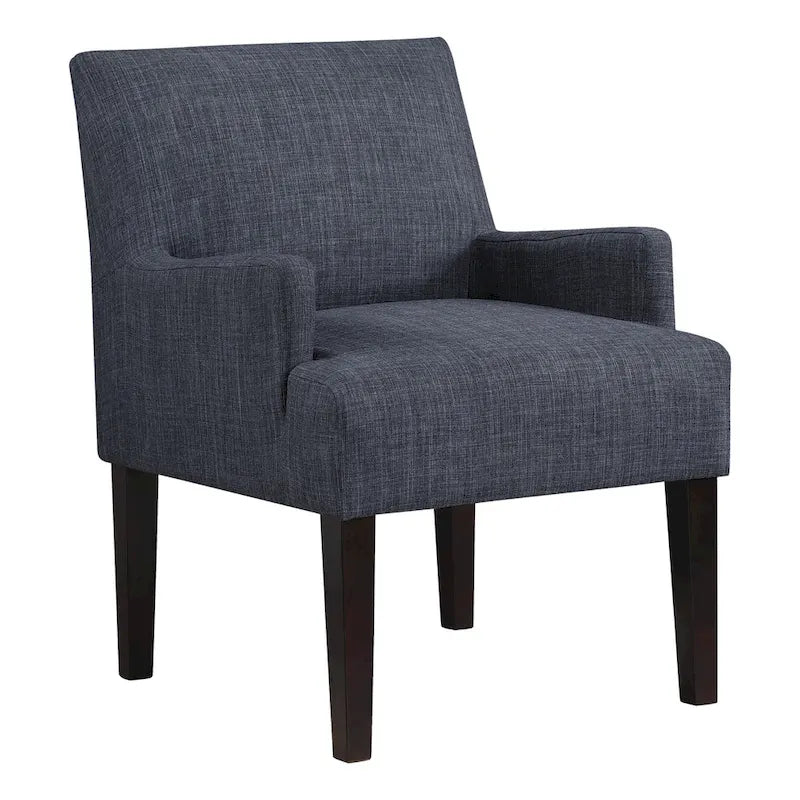 Woven Fabric Accent Chair – 12 Colors, Box Spring Seat, Espresso Wood Frame, Single