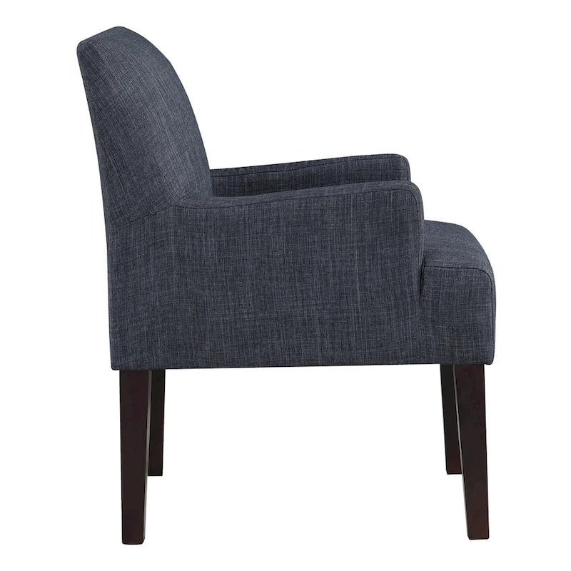 Woven Fabric Accent Chair – 12 Colors, Box Spring Seat, Espresso Wood Frame, Single