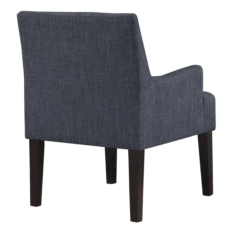 Woven Fabric Accent Chair – 12 Colors, Box Spring Seat, Espresso Wood Frame, Single