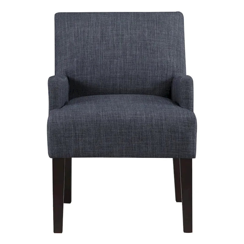 Woven Fabric Accent Chair – 12 Colors, Box Spring Seat, Espresso Wood Frame, Single