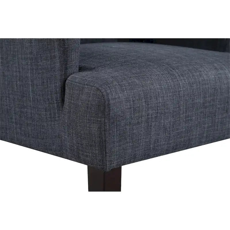 Woven Fabric Accent Chair – 12 Colors, Box Spring Seat, Espresso Wood Frame, Single