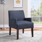 Woven Fabric Accent Chair – 12 Colors, Box Spring Seat, Espresso Wood Frame, Single