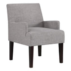 Woven Fabric Accent Chair – 12 Colors, Box Spring Seat, Espresso Wood Frame, Single