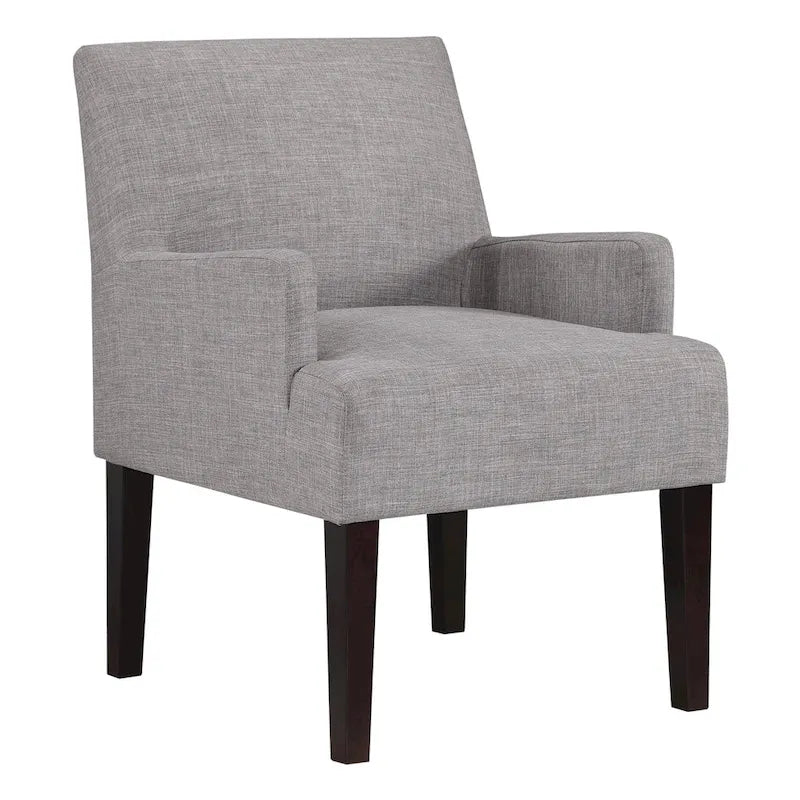 Woven Fabric Accent Chair – 12 Colors, Box Spring Seat, Espresso Wood Frame, Single