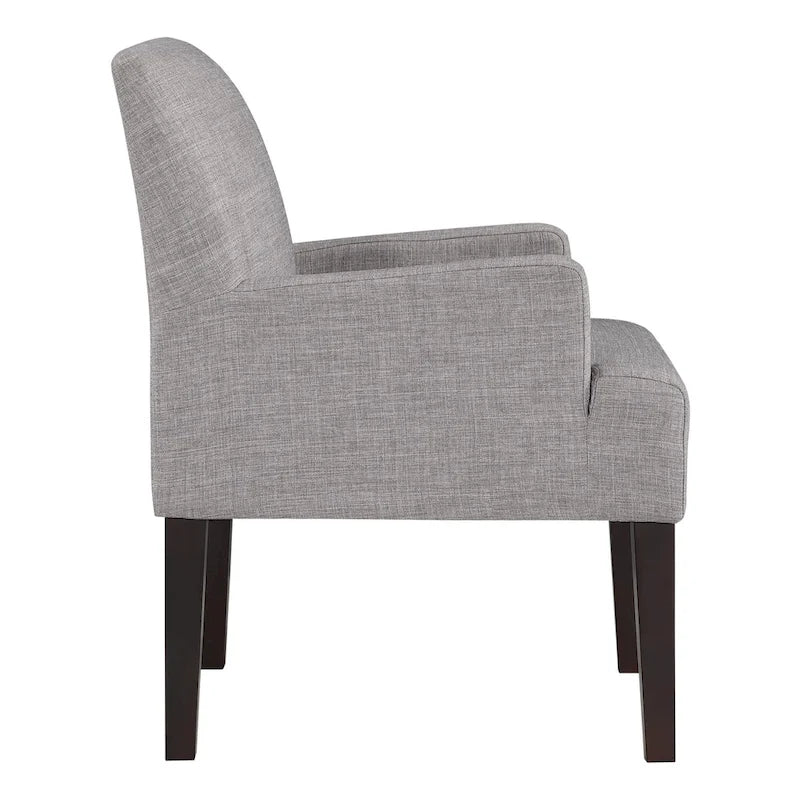 Woven Fabric Accent Chair – 12 Colors, Box Spring Seat, Espresso Wood Frame, Single