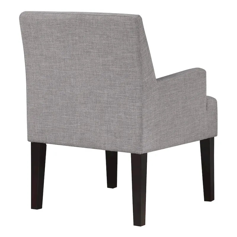 Woven Fabric Accent Chair – 12 Colors, Box Spring Seat, Espresso Wood Frame, Single