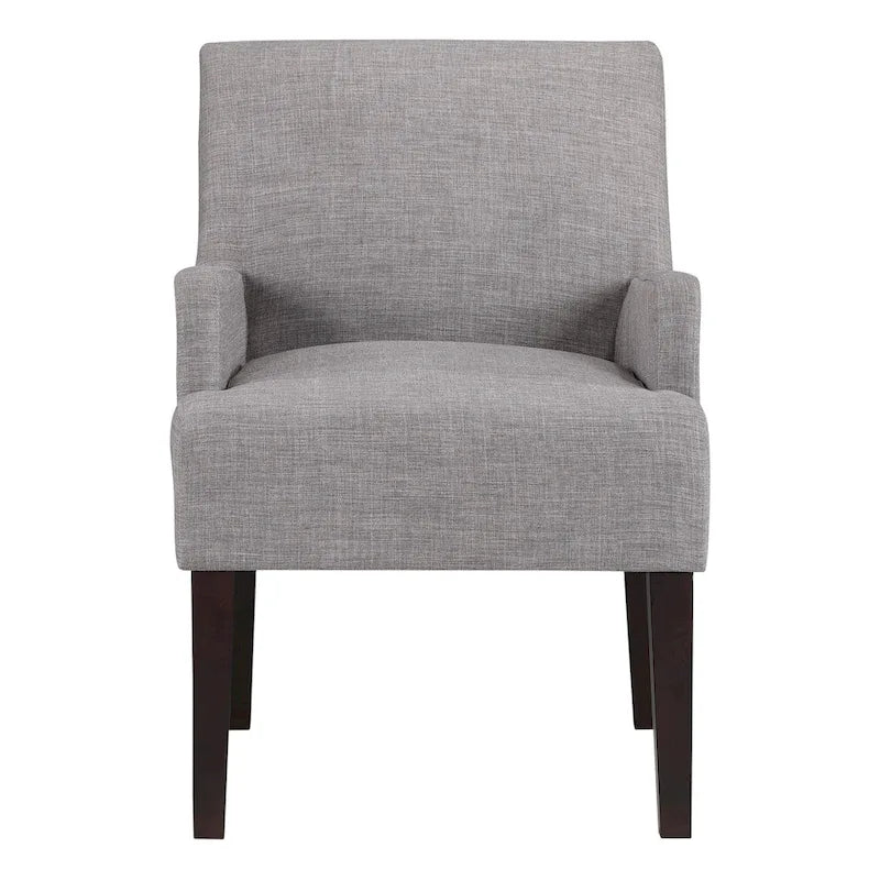 Woven Fabric Accent Chair – 12 Colors, Box Spring Seat, Espresso Wood Frame, Single